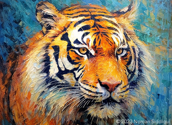 a painting of a Tiger