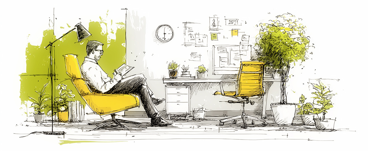 UX Audits by Nomans Land Creative a person sitting and analyzing an experience audit